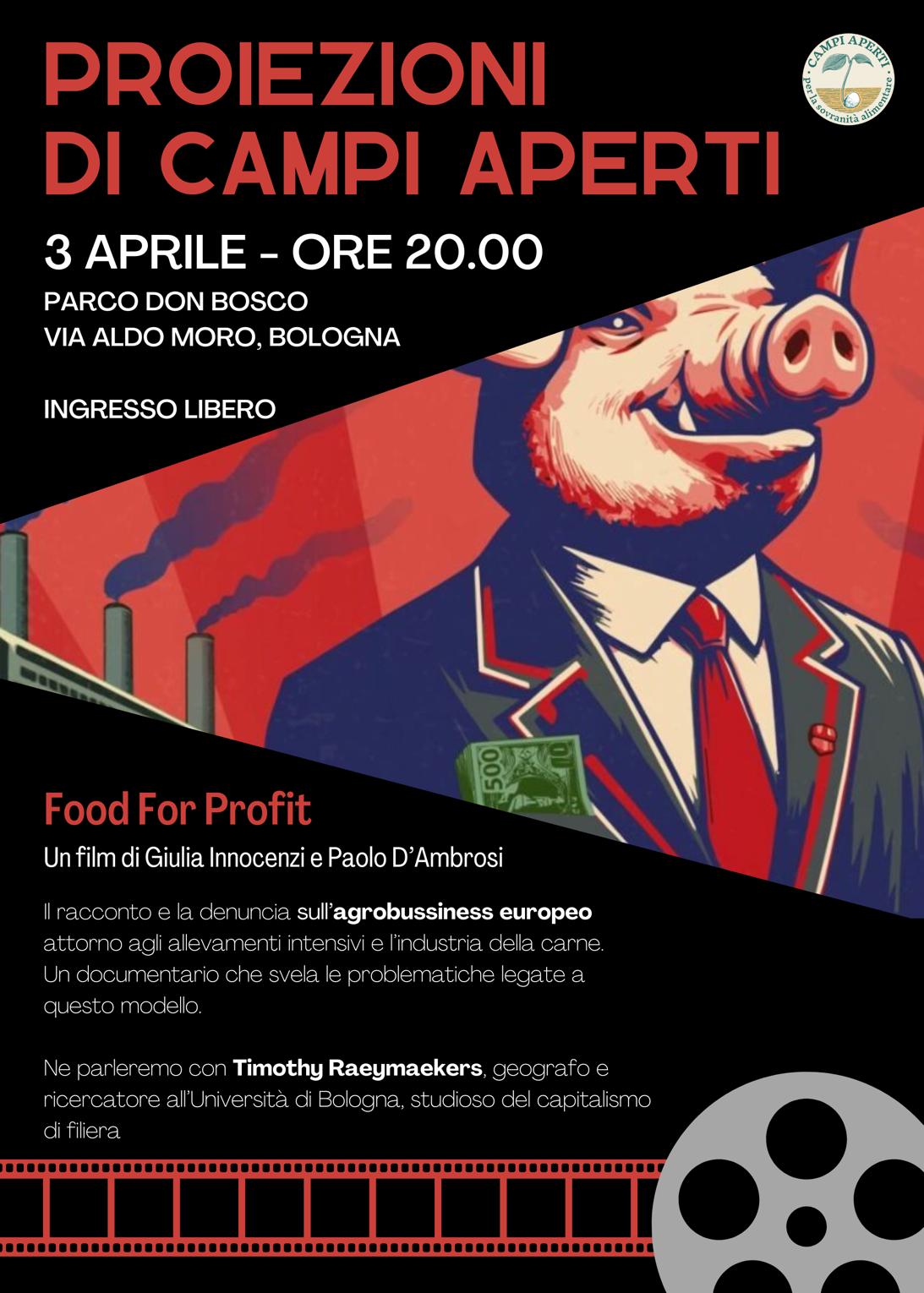 Salviamo il parco Don Bosco! Proiezione “Food For Profit” 3 aprile – ore 20.00